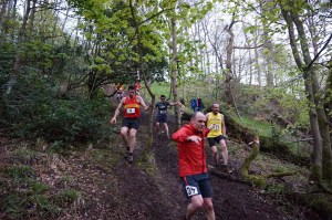 Coming down the muddy descent at Dumyat
