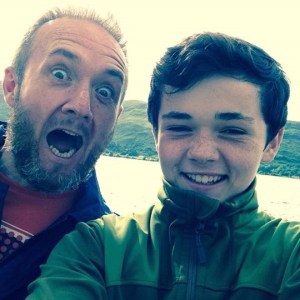 Crazy dad photo-bombs Joe's selfie