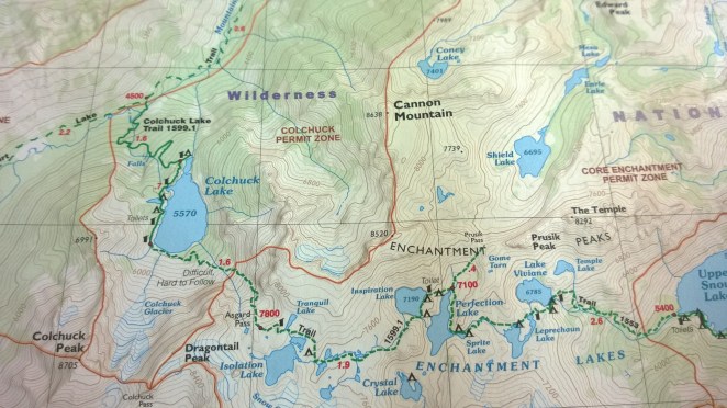 Map of Alpine Lakes area