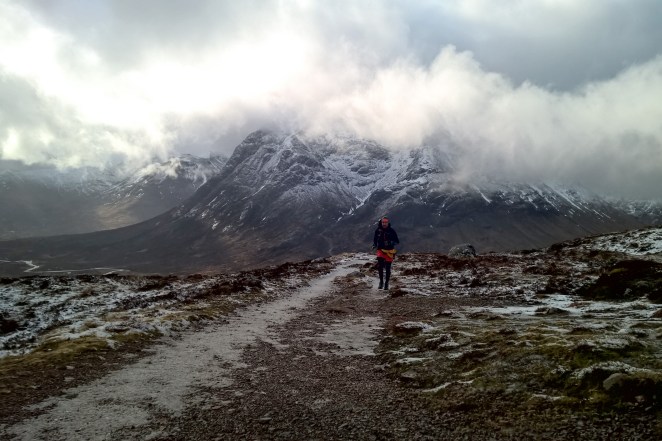 Scott making the climb to the top of the staircase look easy